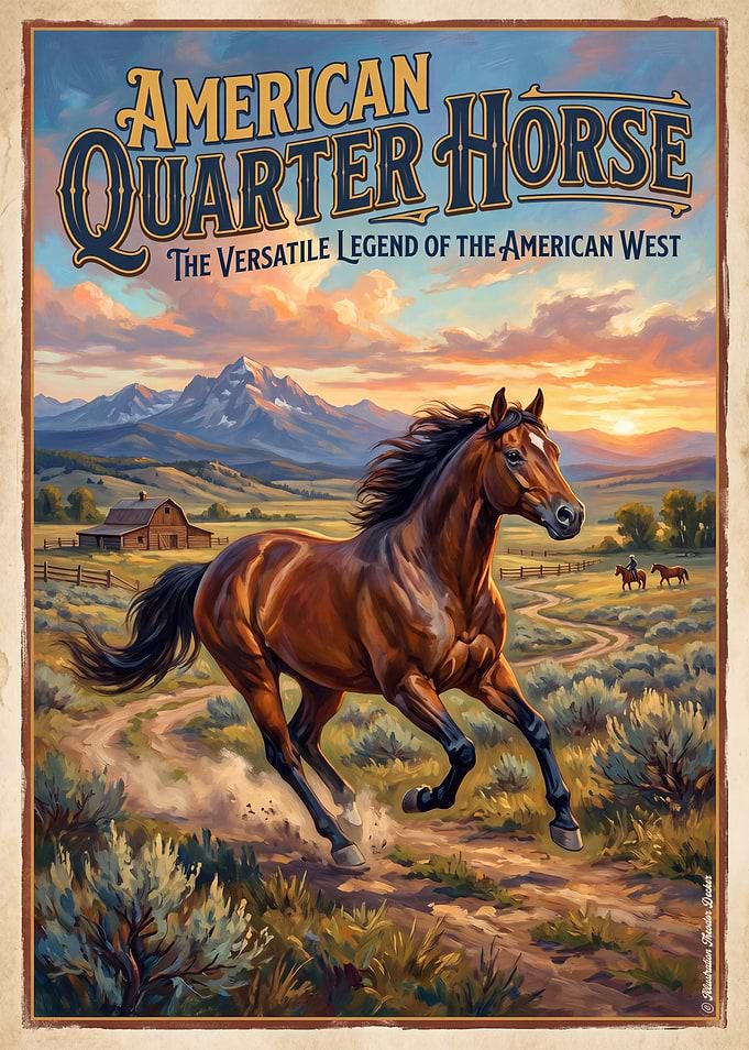 American Quarter Horse Western Poster