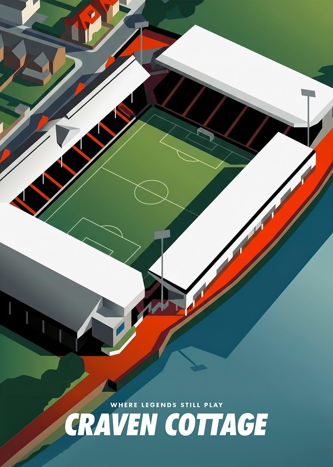 Craven Cottage Stadium Poster