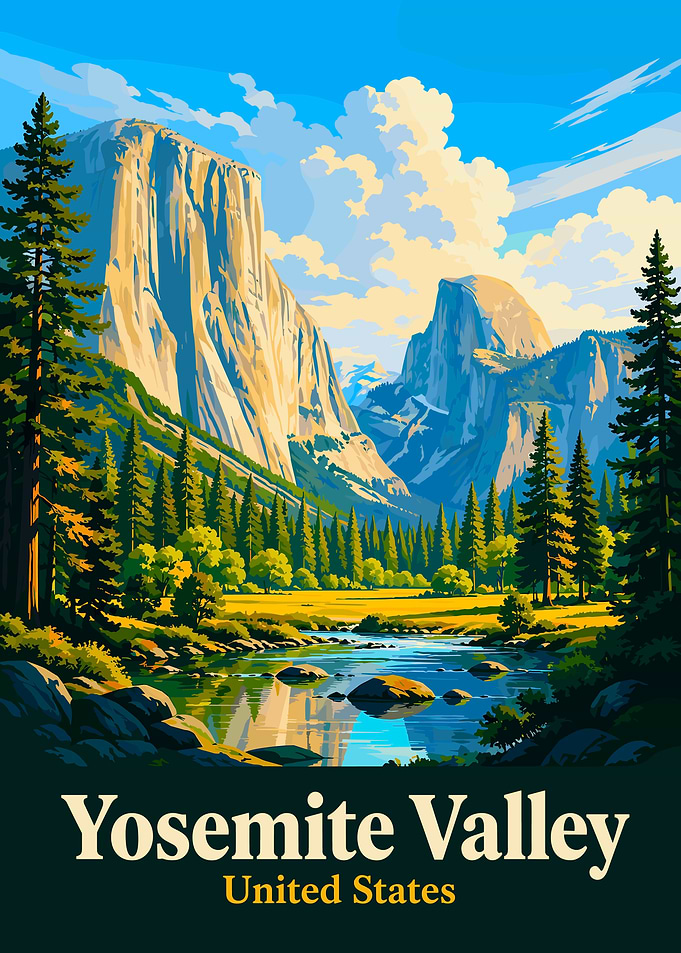 Yosemite Valley USA Travel Poster