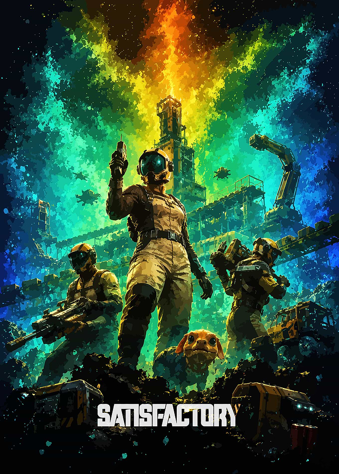 Satisfactory Game Key Art Poster