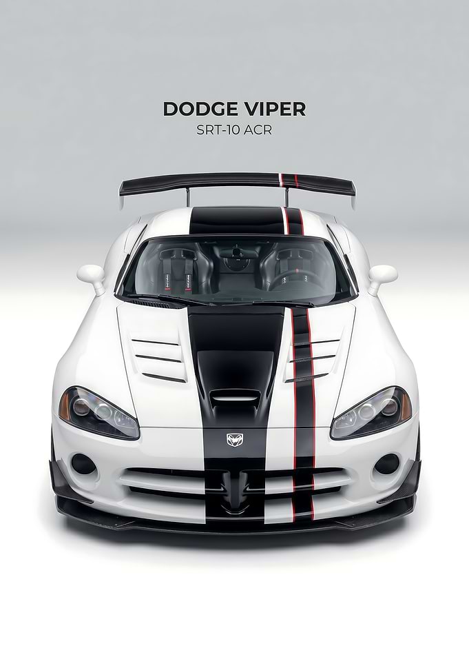sleek Dodge Viper SRT-10 ACR Front View poster
