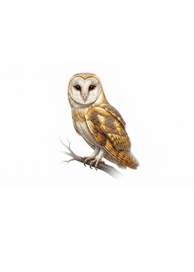 Detailed Barn Owl Illustration