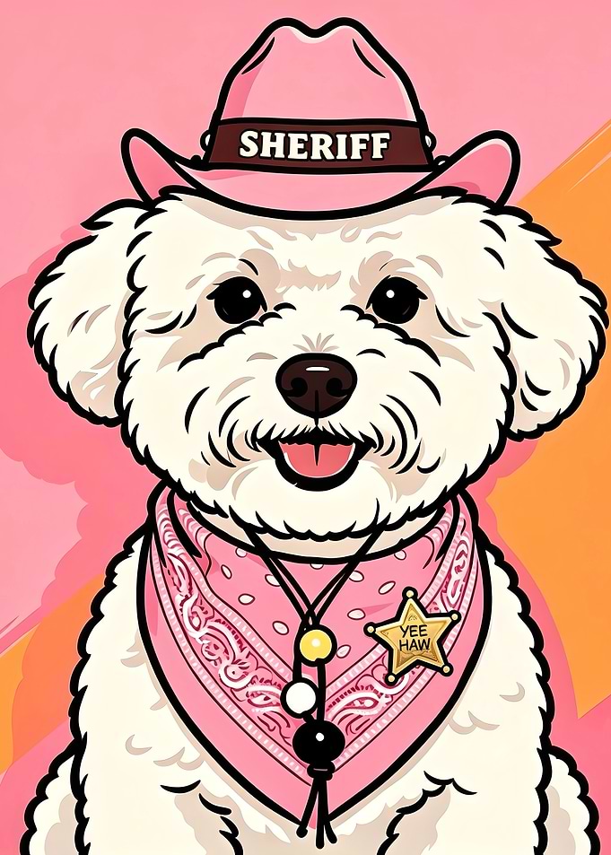 Cute Sheriff Dog Illustration