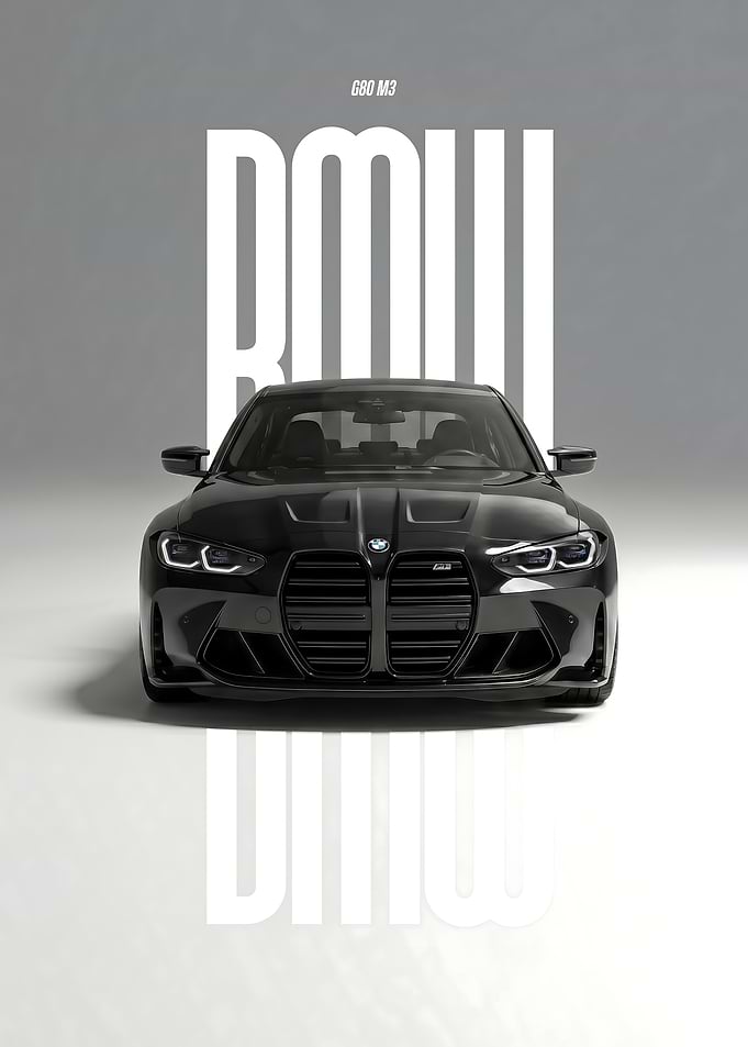 art Black BMW G80 M3 Poster