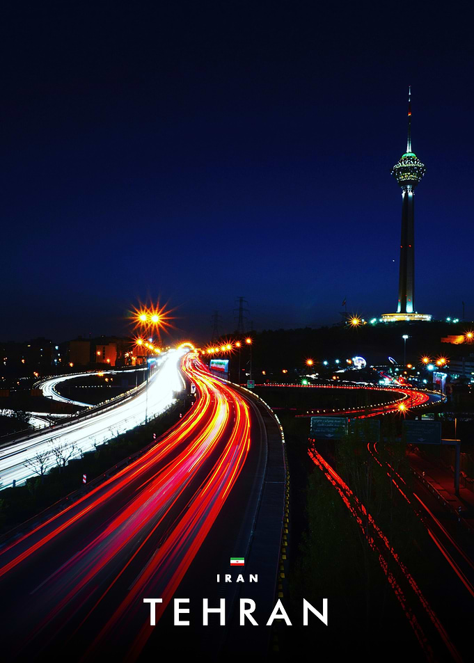 Tehran Night Cityscape with Milad Tower
