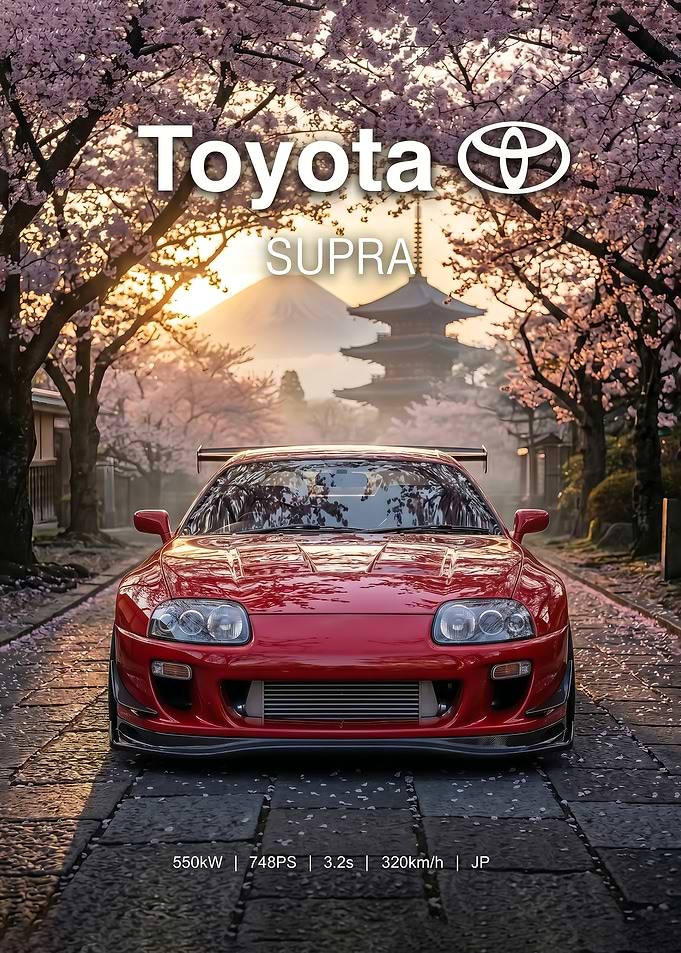mk4 Toyota Supra in Japanese Spring Setting poster