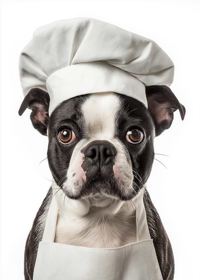 Boston Terrier Chef Portrait