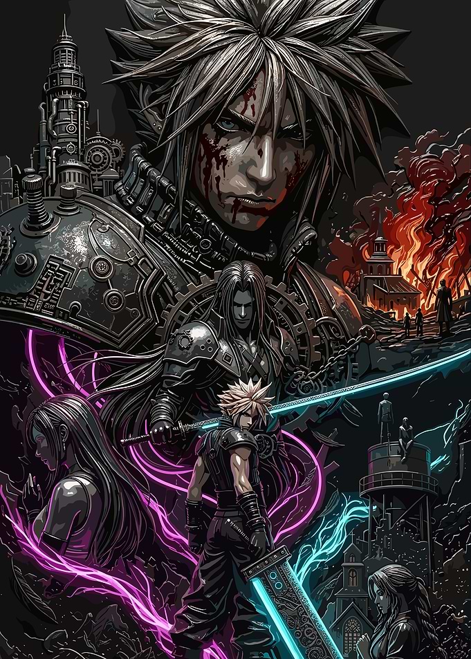 Final Fantasy VII Cloud and Sephiroth