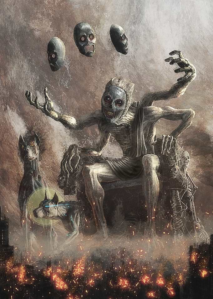 Dark Fantasy Juggler on Throne