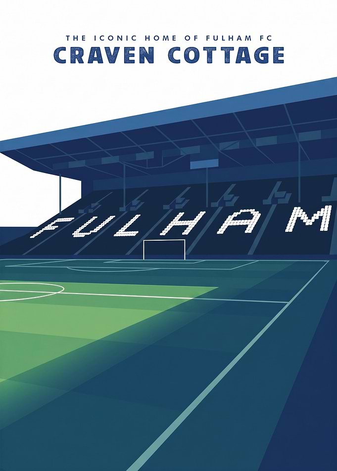 Craven Cottage Fulham FC Stadium Poster