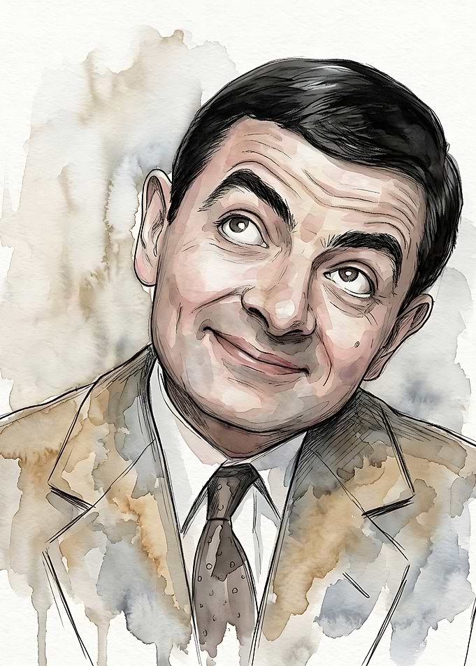 Watercolor Portrait of Mr. Bean