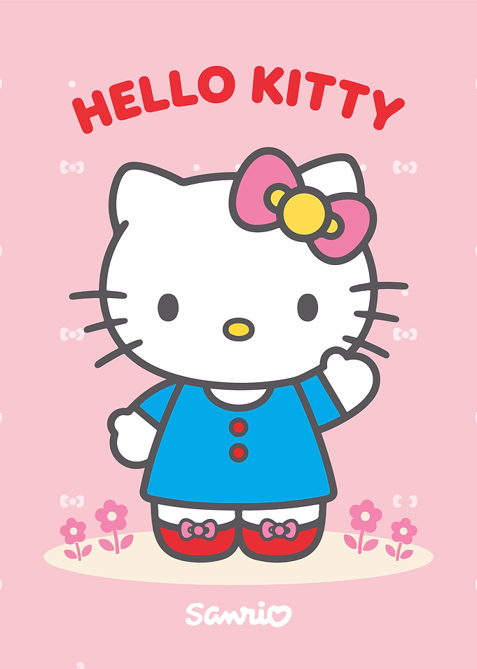 Hello Kitty Pink Background Illustration