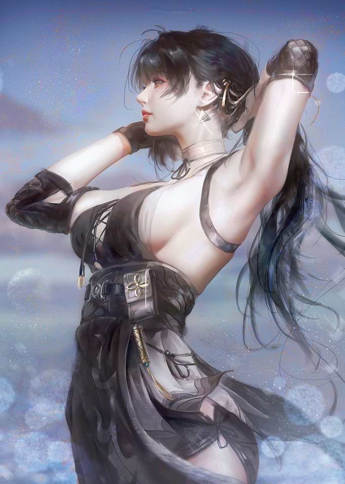 Elegant Anime Style Warrior Woman