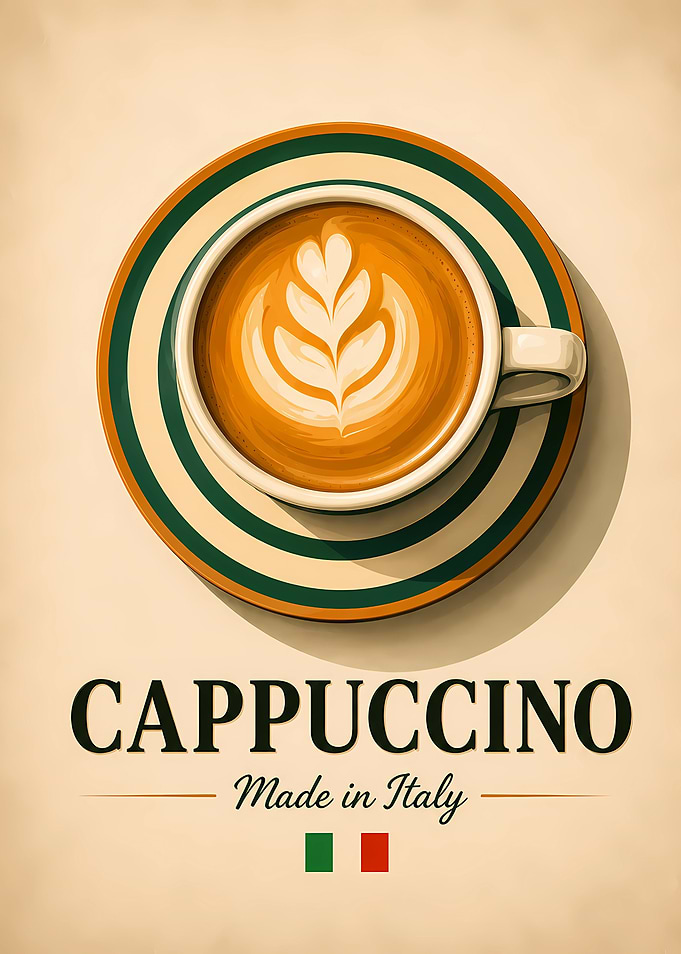 Vintage Italian Cappuccino Poster