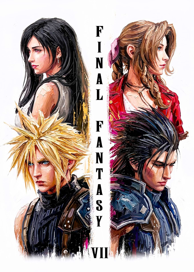 Final Fantasy VII Character Art Poster