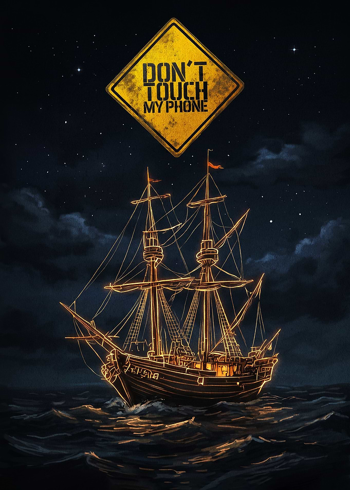 Glowing Ship Don't Touch My Phone