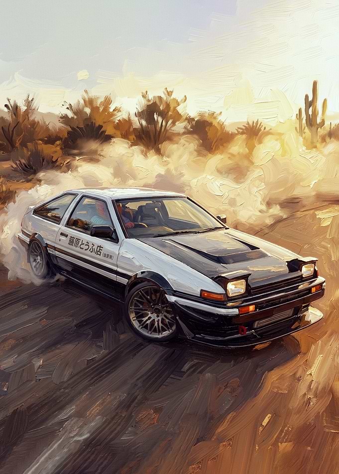 Initial D AE86 Drifting in Desert