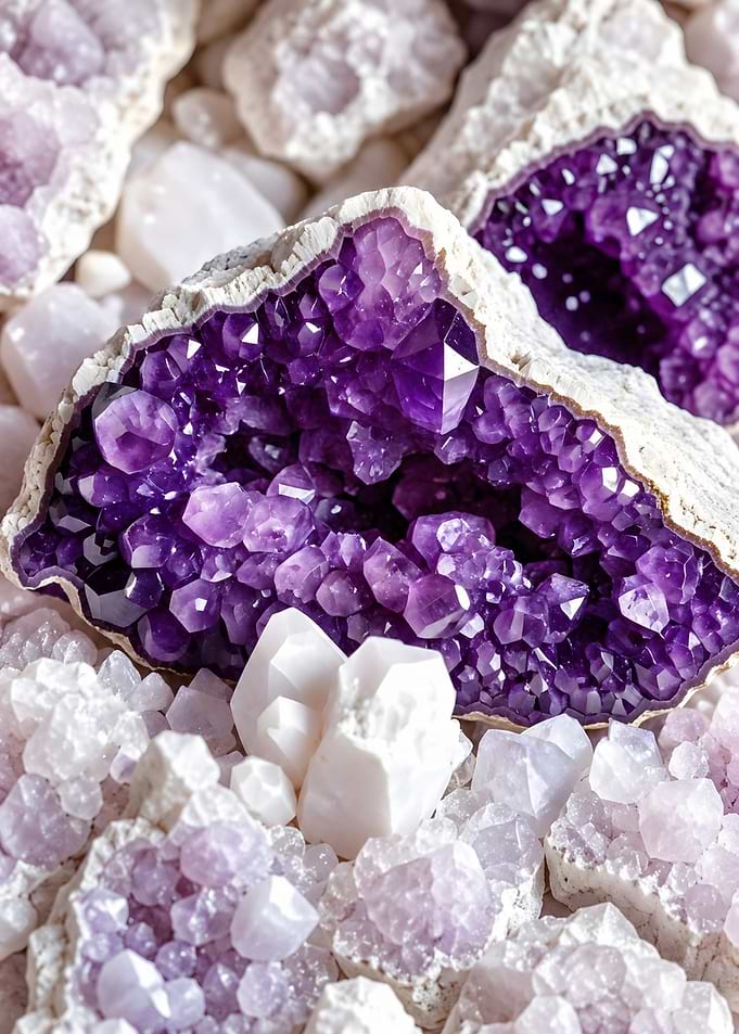Vibrant Amethyst Geode Crystal Cluster
