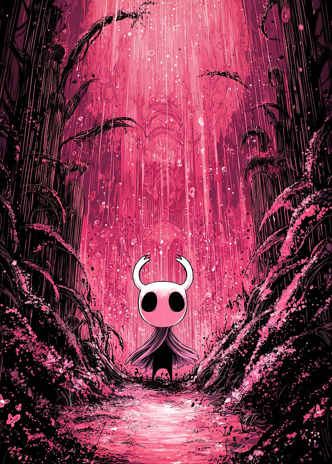 Hollow Knight in Pink Forest