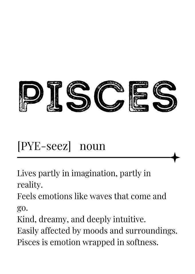 Pisces Zodiac Definition Poster