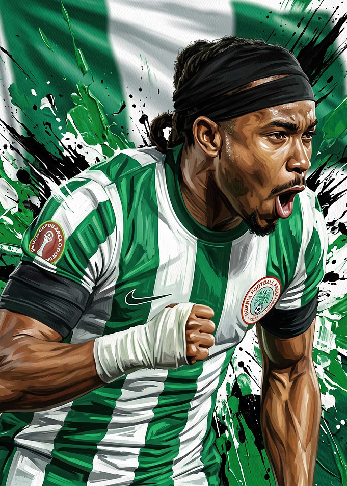 Nigerian Football Player Celebration Art