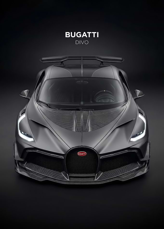 sleek dark Divo Front View car Poster