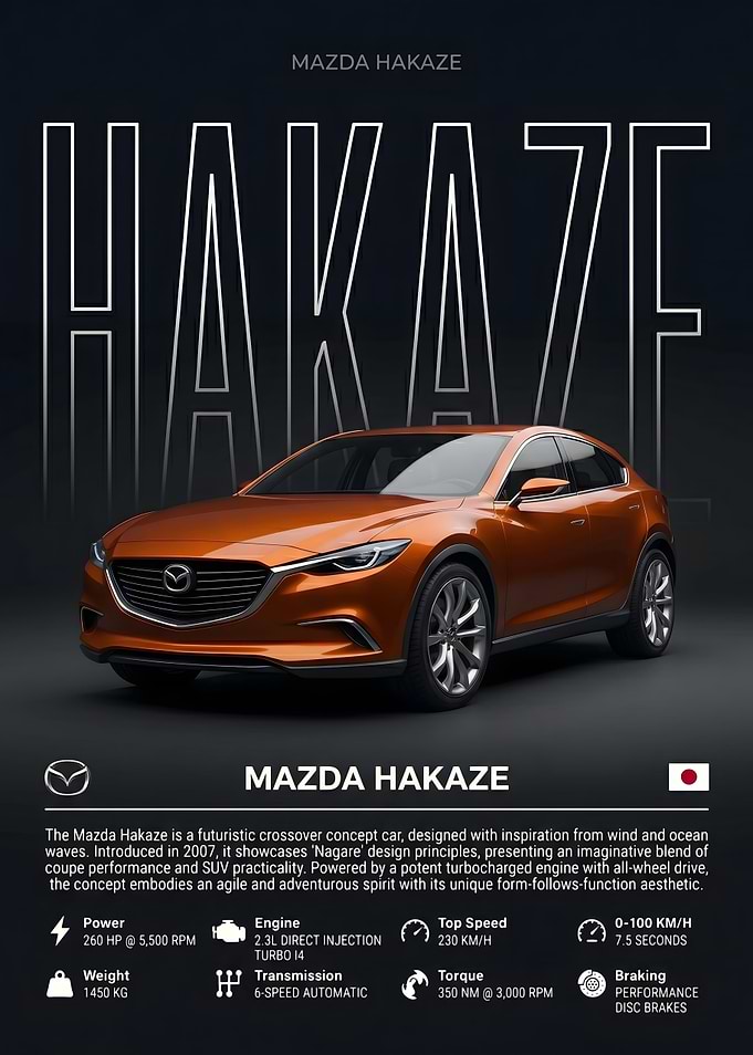 Mazda Hakaze Concept Car Poster