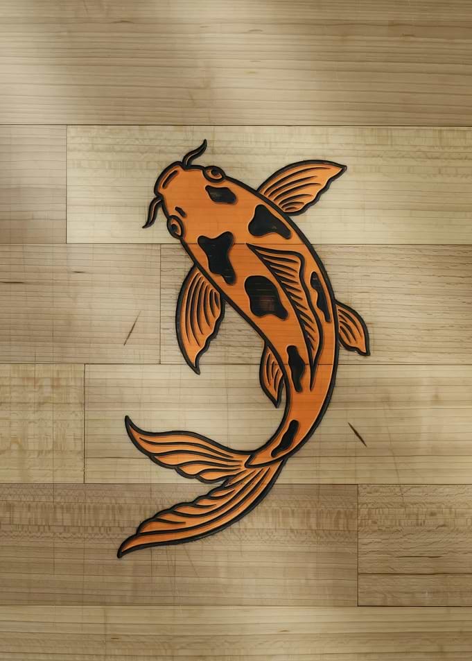 Wooden Koi Fish Wall Art