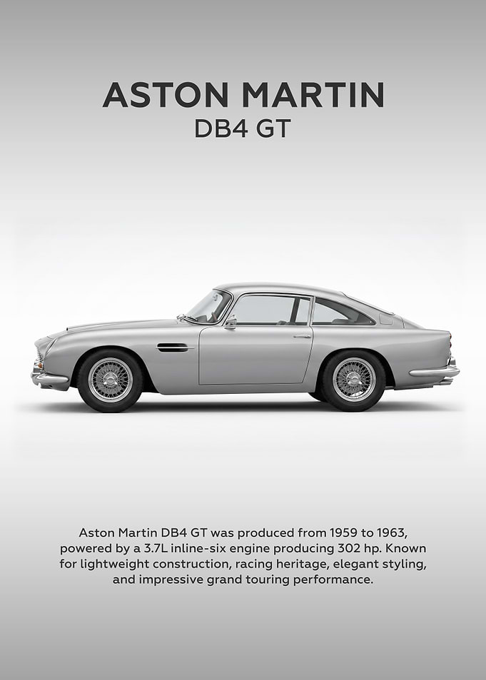 Aston Martin DB4 GT Side Profil Car