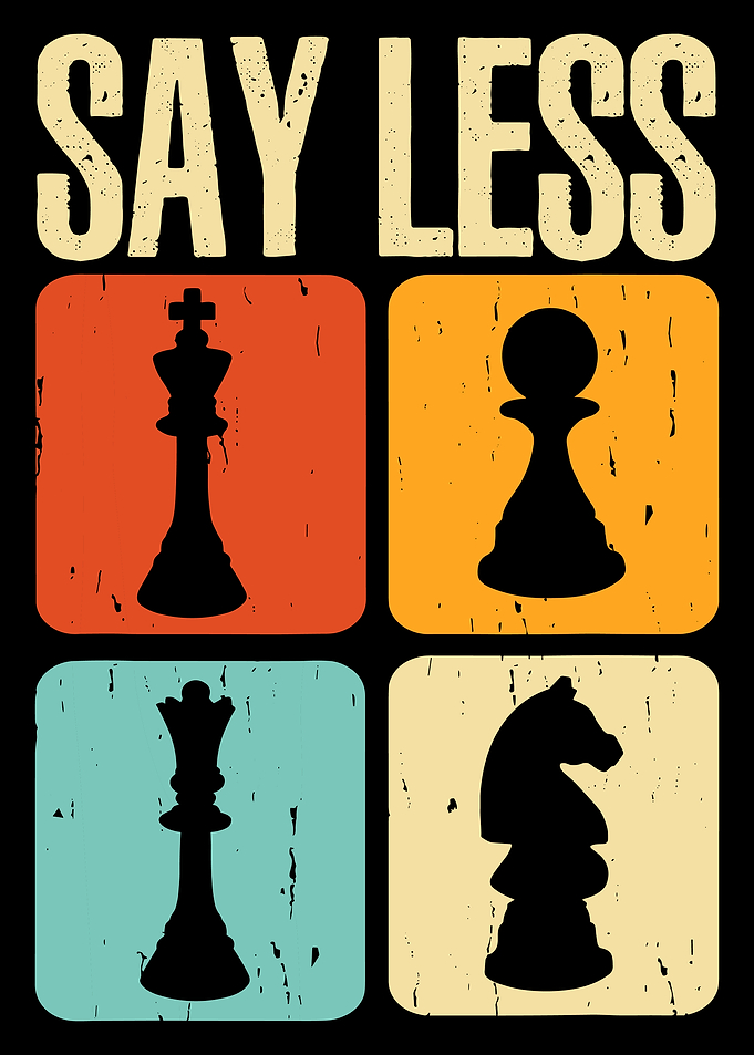 Say Less Chess Poster | Vintage Retro Chess Pieces Wall Art for Chess Lovers