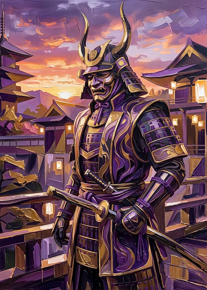 Purple and Gold Samurai Warrior