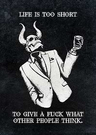 Funny Skeleton Quote Wall Art | Dark Humor Skull Illustration Poster | Gothic Meme Decor Print