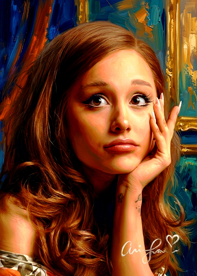Oil Painting Portrait of Ariana Grande