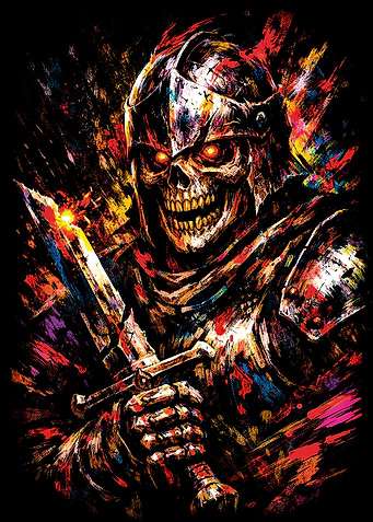 Colorful Undead Skeleton Warrior Knight