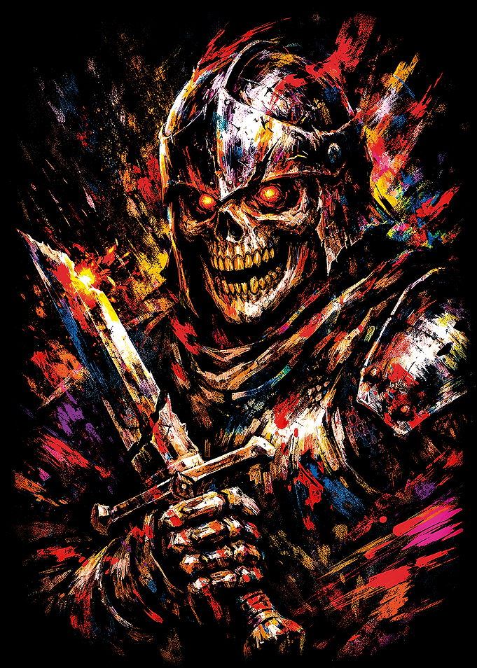 Colorful Undead Skeleton Warrior Knight