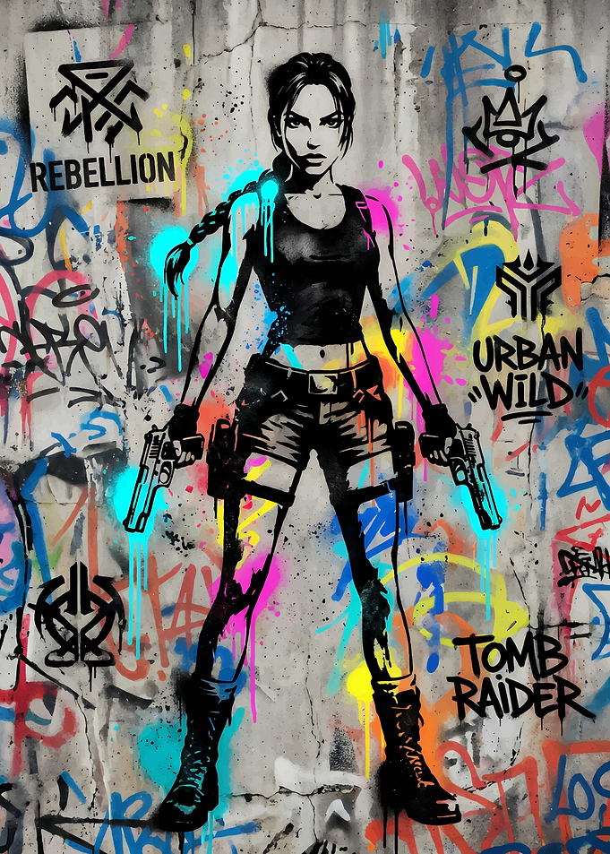 Lara Croft Tomb Raider Graffiti Art