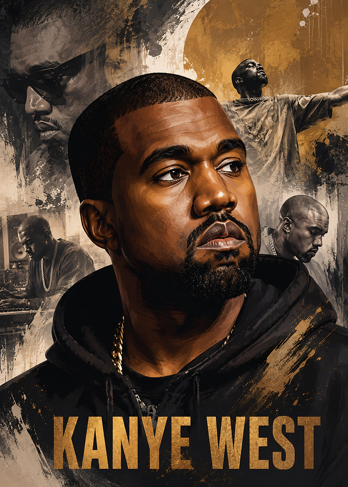 Kanye West Artistic Portrait Poster