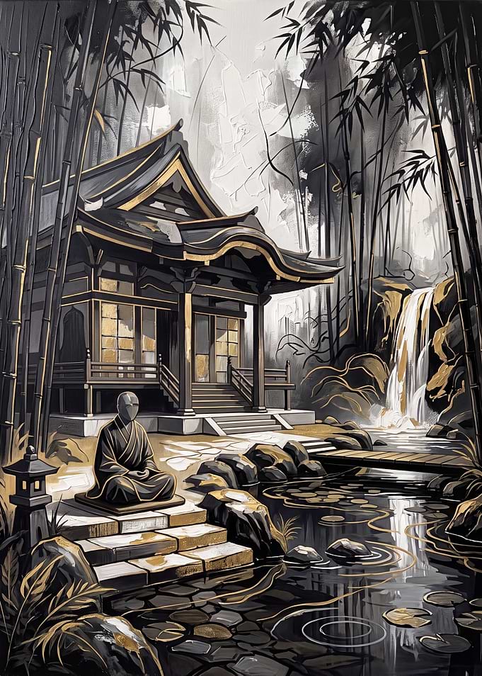 Zen Temple in Bamboo Forest