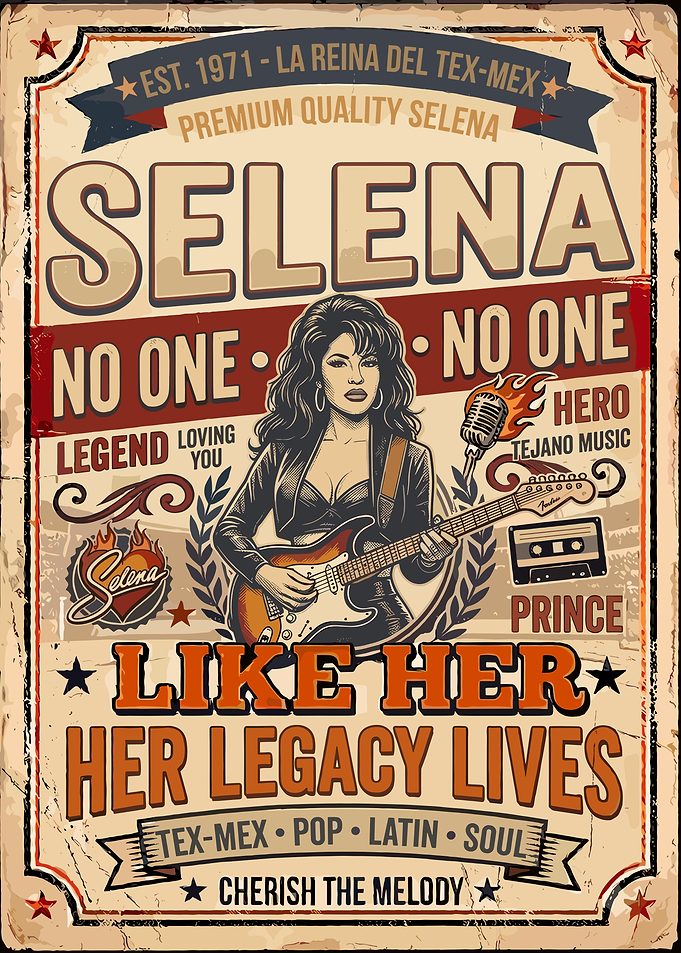 Vintage Selena Quintanilla Music Poster