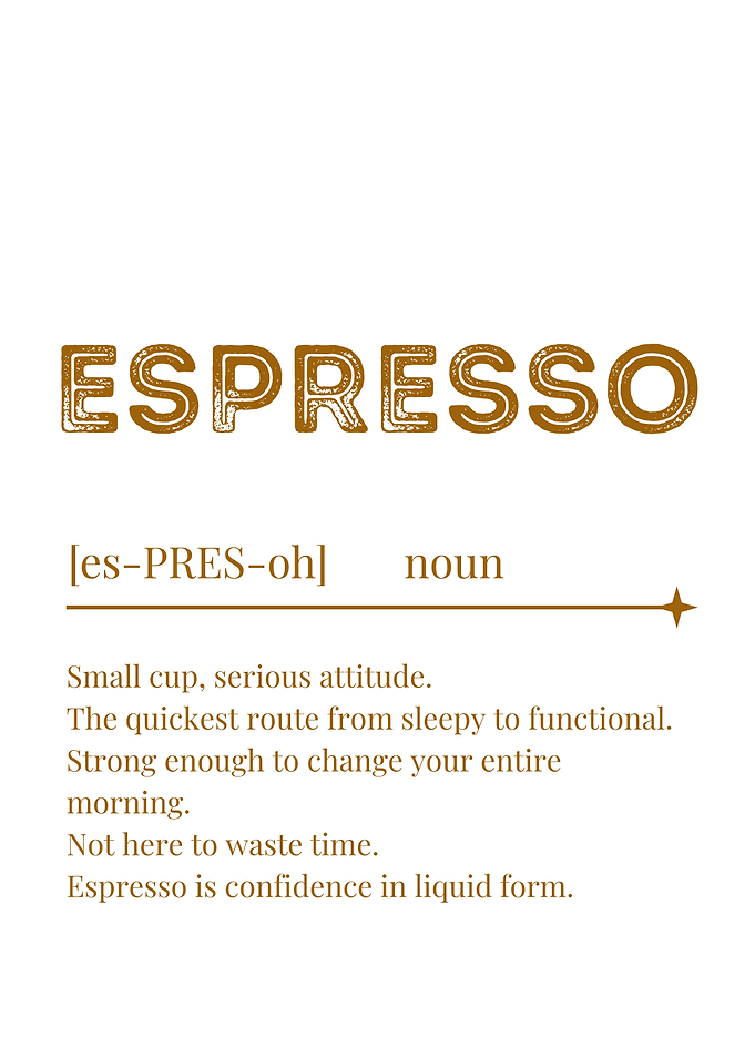 Espresso Definition Minimalist Wall Art