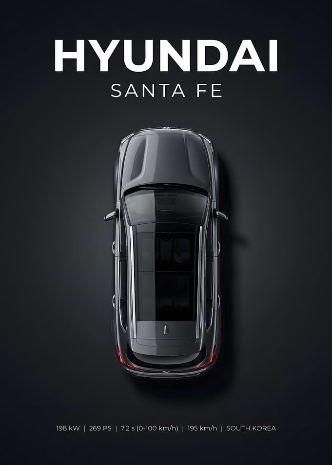 Hyundai Santa Fe Top View Poster