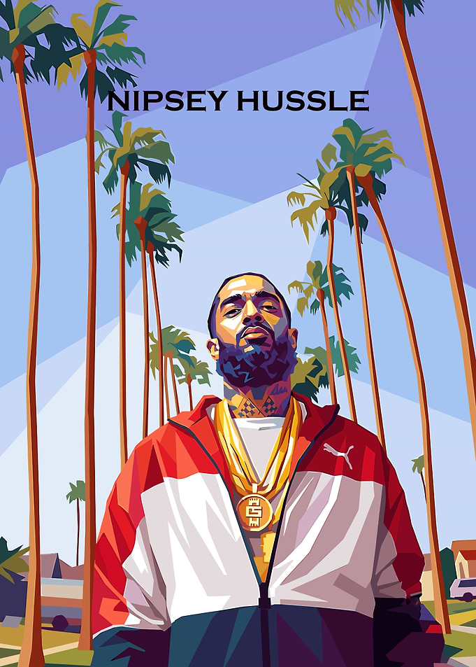 Nipsey Hussle Low Poly Art Portrait