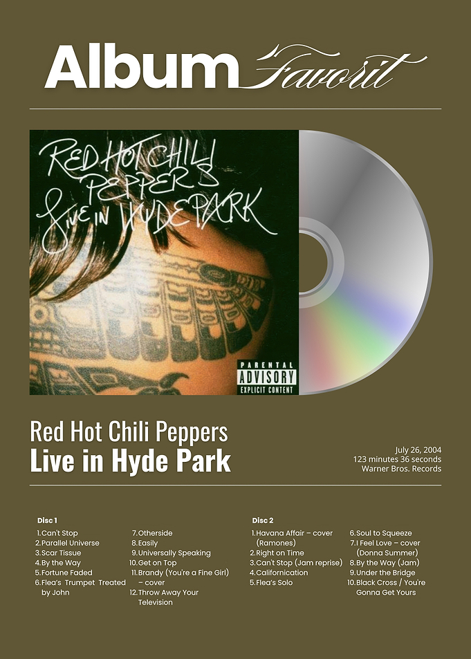 Red Hot Chili Peppers Live Album Poster