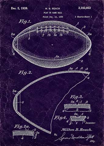 1939 Football Patent Blueprint
