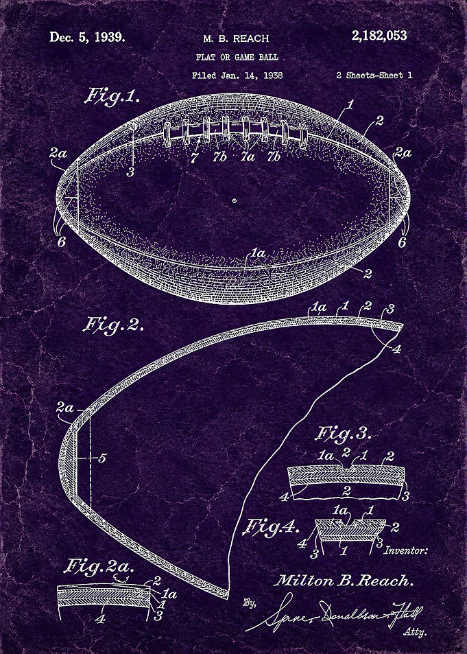 1939 Football Patent Blueprint