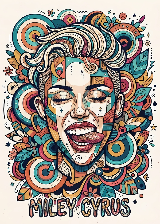 Miley Cyrus Pop Art Portrait