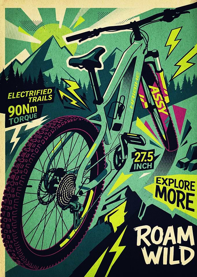 Haibike Electric Mountain Bike Poster