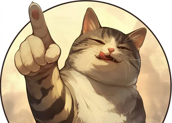 Cute Cat Pointing Upwards