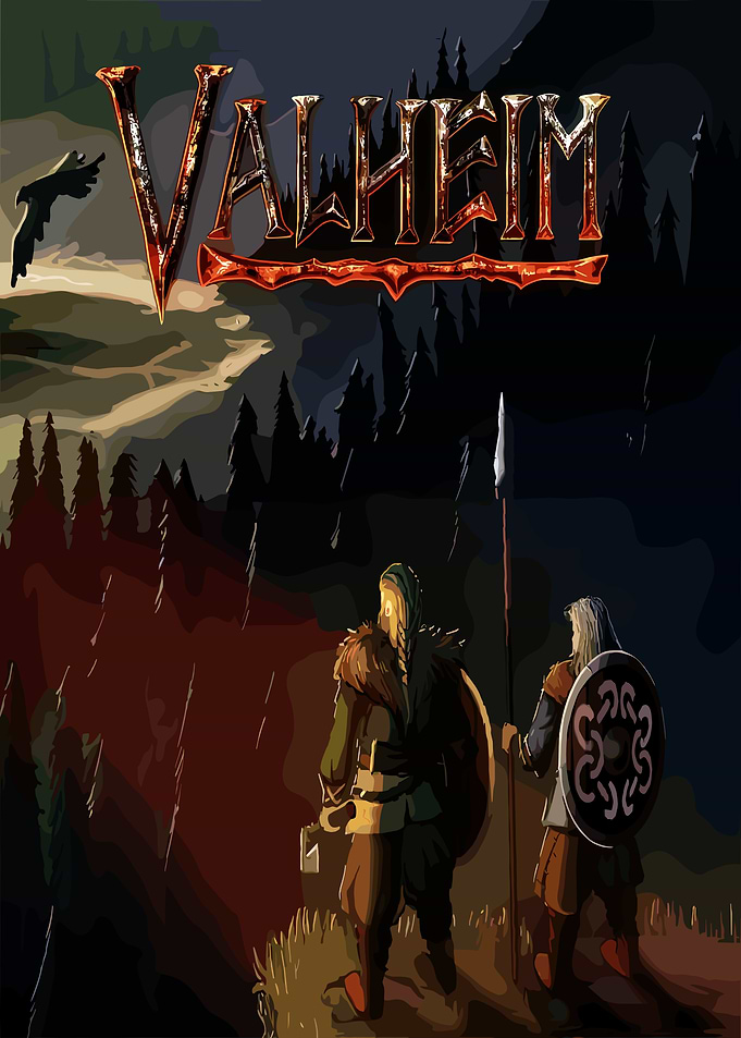 Valheim Viking Warriors Game Poster