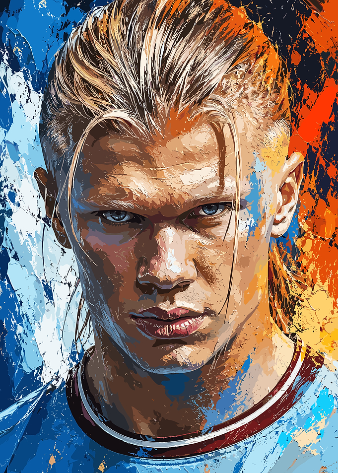Erling Haaland Abstract Portrait